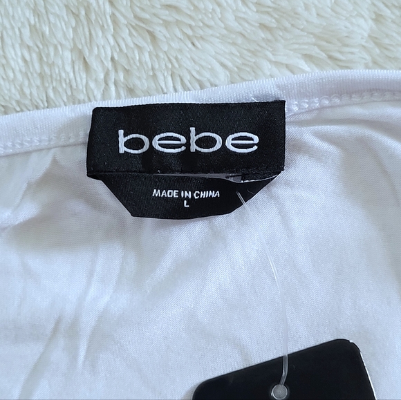 bebe White Top with Zipper Detail - NWT - Picture 5 of 14